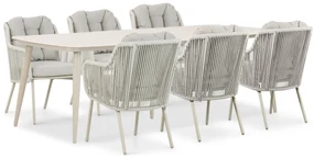 Tuinset 6 personen 240 cm Aluminium/rope Taupe Santika Furniture Santika