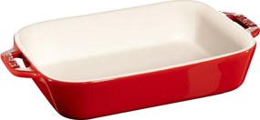 Staub Ceramique Ovenschaal 20 cm, Rechthoekig, Kersenrood - Ceramique - Staub