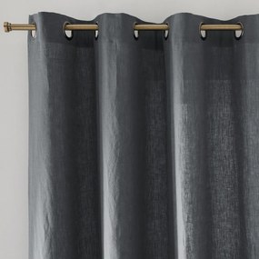 Gordijn in gewassen linnen met oogjes Onega