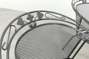 Elegance ronde stapelbare bistroset strekmetaal Ø90 cm. - Antraciet