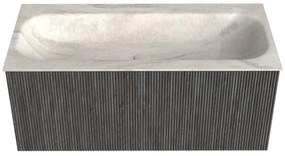 Mondiaz Kurve-dlux 100cm badmeubel shadow met 1 lade en wastafel big medium midden zonder kraangat ostra