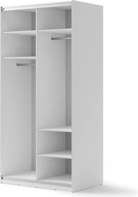 Kledingkast Fresno 132, Wit, 235x120x71cm, 190.5 kg, Kledingkast deuren: Schuivend