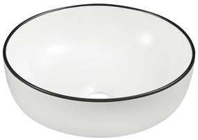 Kerra KR98 waskom rond wit met zwarte rand 41.5x41.5x13cm