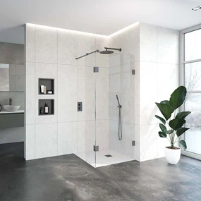 Brauer JC profielloze inloopdouche 90/40cm gunmetal geborsteld