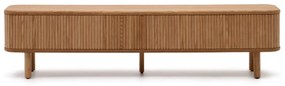 Kave Home Mailen Houten Tv-meubel Met Latjes Schuifdeuren 200 Cm Naturel - 200x40x50cm.