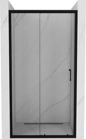 Mexen Apia schuifbare douchedeur 145 cm, transparant, zwart - 845-145-000-70-00