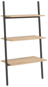 vidaXL Ladderrek met 3 schappen 64x34x116 cm lichtbruin en zwart