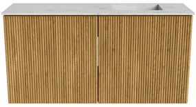 Mondiaz Joya DLux 80cm toiletmeubel oak met wastafel faye rechts 1 kraangat opalo