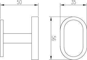 Eastbrook Salerno messing handdoekhaak zwart mat