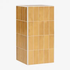 Vierkante Tuintafel 30x30 Cm In Cement En Bongani Tegels Honing Geel - Sklum