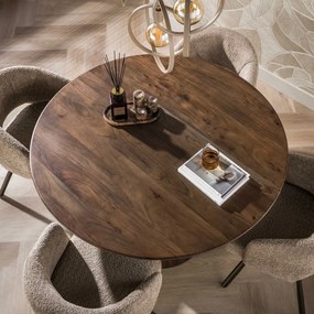 Ronde Eettafel Acaciahout - 130 X 130cm.