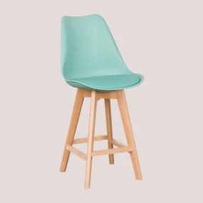 Verpakking Van 4 Hoge Krukken 65 Cm Met Kussen Van Scandinavisch Kunstleer Groen – Jade - Sklum