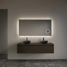 Gliss Design Ares badmeubel 120cm charcoal met rivierstenen waskommen