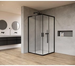 Marenza Casus Douchecabine - 90x90x200cm - hoekinstap - helder glas - profiel - mat zwart SAO1142_90_MB