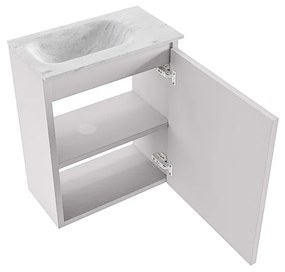 Mondiaz Ture DLux toiletmeubel 40cm cale met wastafel opalo links met kraangat