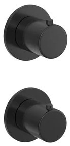 Hotbath COBBER Afbouwdeel - Inbouw thermostaat met 2-weg stop-omstel horizontaal en verticaal te monteren Geborsteld zwart PVD CB7009EXTMBP