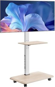 VEVOR Rollende TV-standaard voor 812,8-1778 mm TV's tot 40 kg, 25° links-rechts draaibaar en in hoogte verstelbare TV-beugel met plank voor slaapkamer/woonkamer (max. 600 x 400 mm)