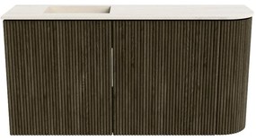 Mondiaz Joya DLux 80cm toiletmeubel ronding rechts shadow met wastafel faye links zonder kraangat meli