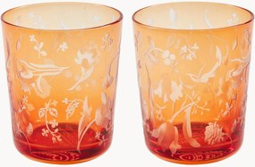 Mondgeblazen tumblers Scattered Flowers, 2-delig