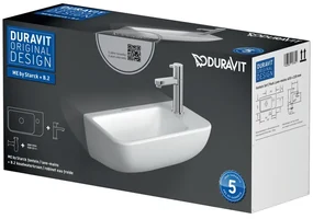 Duravit Me by starck fonteinset 40x22cm met koudwaterkraan en sifon wit 47174000a1