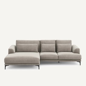 XL hoekbank links in chenille fluweel, MARSILE