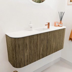 Mondiaz Joya 105cm toiletmeubel ronding links/rechts dusk met wastafel faye midden 1 kraangat talc