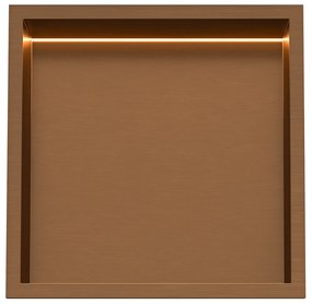 Saniclear Lucio inbouwnis met LED verlichting 30x30cm mat rose goud