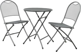 Inklapbare balkonset 3-delig strekmetaal - Antraciet