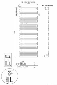 Sapho Volga radiator roestvrij staal 50x150cm 399W