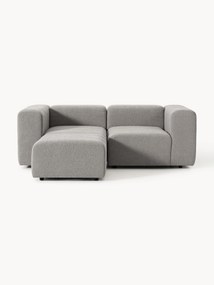 Modulaire bouclé bank Lena (3-zits) met poef (links/rechts)