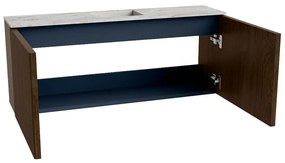 Mondiaz Joya DLux 100cm toiletmeubel walnut met wastafel faye midden zonder kraangat glace