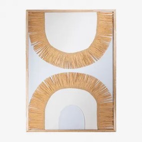 Decoratief Schilderij 50x70 Cm In Mdf En Raffia Basabe Bruin Natuurlijk Hout - Sklum