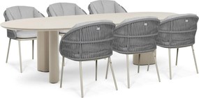 Tuinset 6 personen 240 cm Rope Zand/Beige Santika Furniture Santika