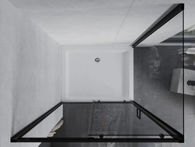 Mexen Apia schuifdouchecabine 120 x 90 cm, transparant, zwart + Rio douchebak - 840-120-090-70-00-4510