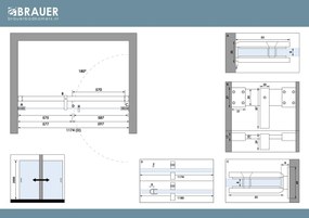 Brauer Void profielloze nisdeur 120cm met draaideur 60cm aan muur zwart mat