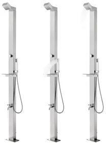 vidaXL Buitendouche met grijze basis 225 cm roestvrij staal