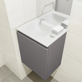 Mondiaz Olan 40cm toiletmeubel dark grey met wastafel talc links geen kraangat