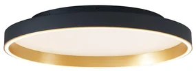 Design plafondlamp zwart met goud 60cm incl. LED 3-way switch - Ingo Design rond Binnenverlichting Lamp