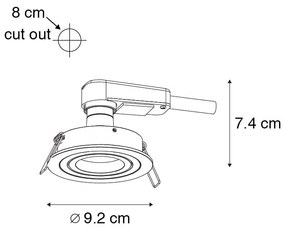 Set van 6 Moderne inbouwspot zwart - Rondoo GU10 Binnenverlichting Lamp