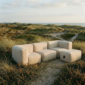 Soft Zitzak Outdoor 3 Seater + Pouf - Bouclé Beige