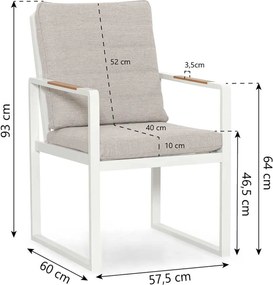 Tuinstoel Aluminium Wit Lifestyle Garden Furniture Alessio  white
