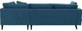Goossens Bank Suite blauw, stof, 3-zits, elegant chic met ligelement rechts