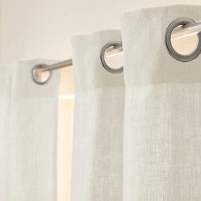 Gordijn in gewassen linnen met voering, met oogjes, Private