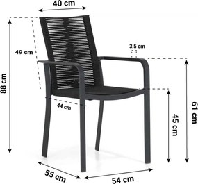Tuinset 6 personen 240 cm Rope Grijs Santika Furniture Santika