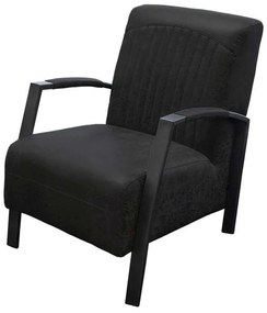 Industriële fauteuil Giulietta | leer Colorado antraciet 01 | 61 cm breed