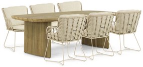 Tuinset 6 personen  Aluminium/rope Taupe 4 Seasons Outdoor Fabrice/Falcon