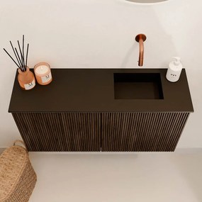 Mondiaz Joya 80cm toiletmeubel walnut met wastafel faye rechts zonder kraangat urban