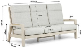 Stoel en Bank Loungeset 2 personen Aluminium Taupe  Lifestyle Garden Furniture Evora