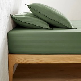 Hoeslaken in gewassen satijnkatoen, Victor, gestreept