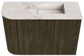 Mondiaz Joya DLux 60cm toiletmeubel ronding links shadow met wastafel faye rechts 1 kraangat frappe